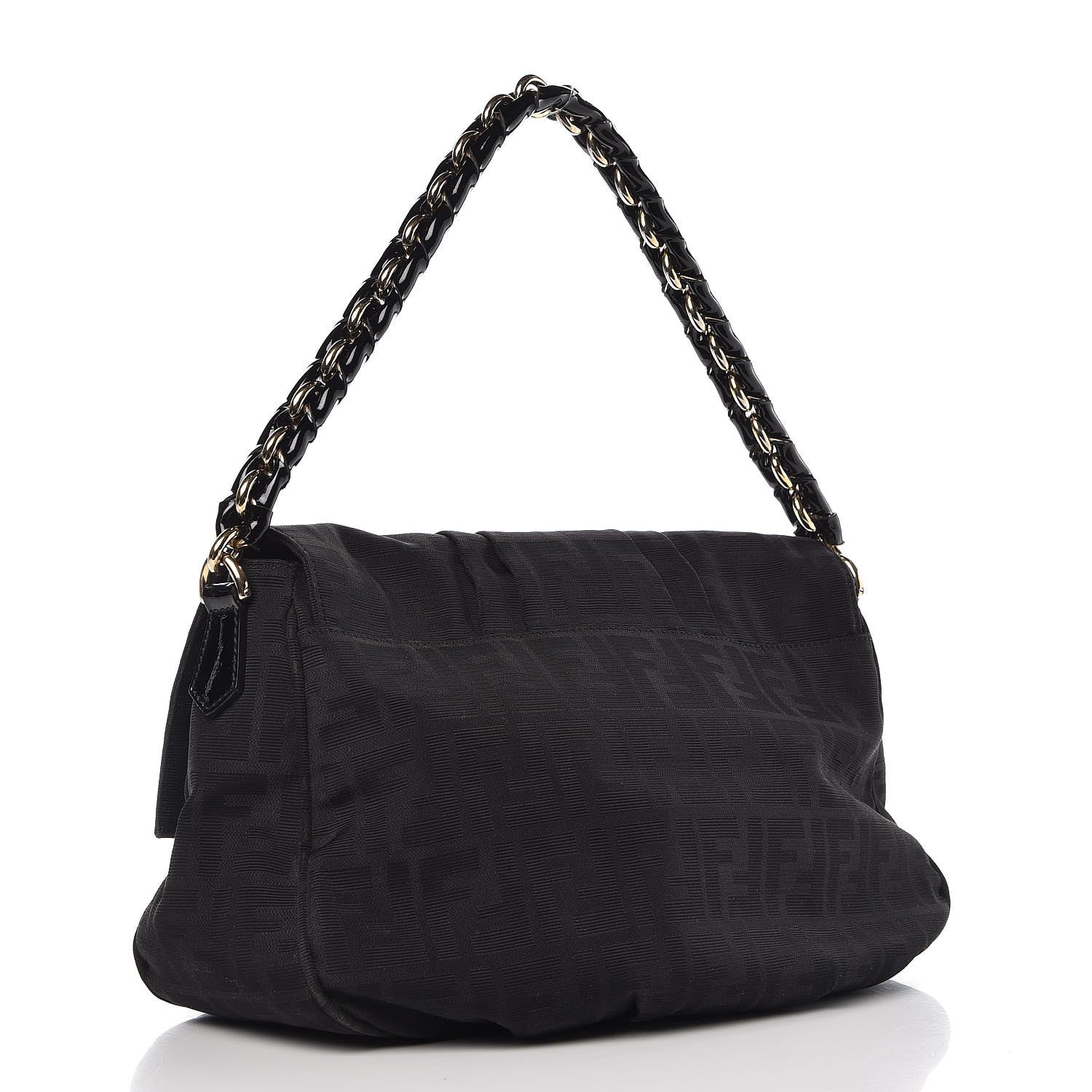 Fendi Zucca Enamel Mia Shoulder Flap Black 3 of 14