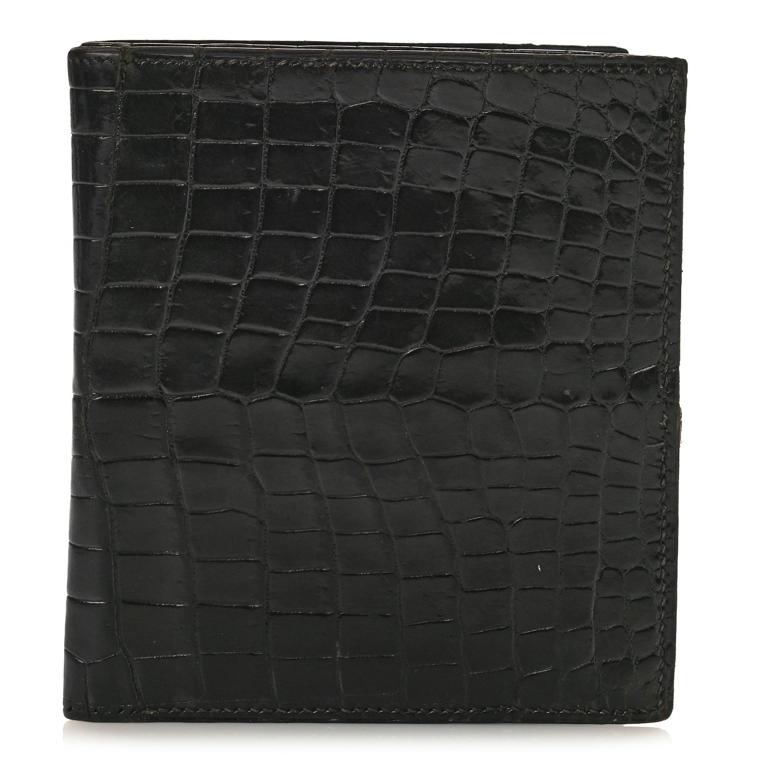 Hermes Alligator Bi-Fold Wallet Black 1 of 9
