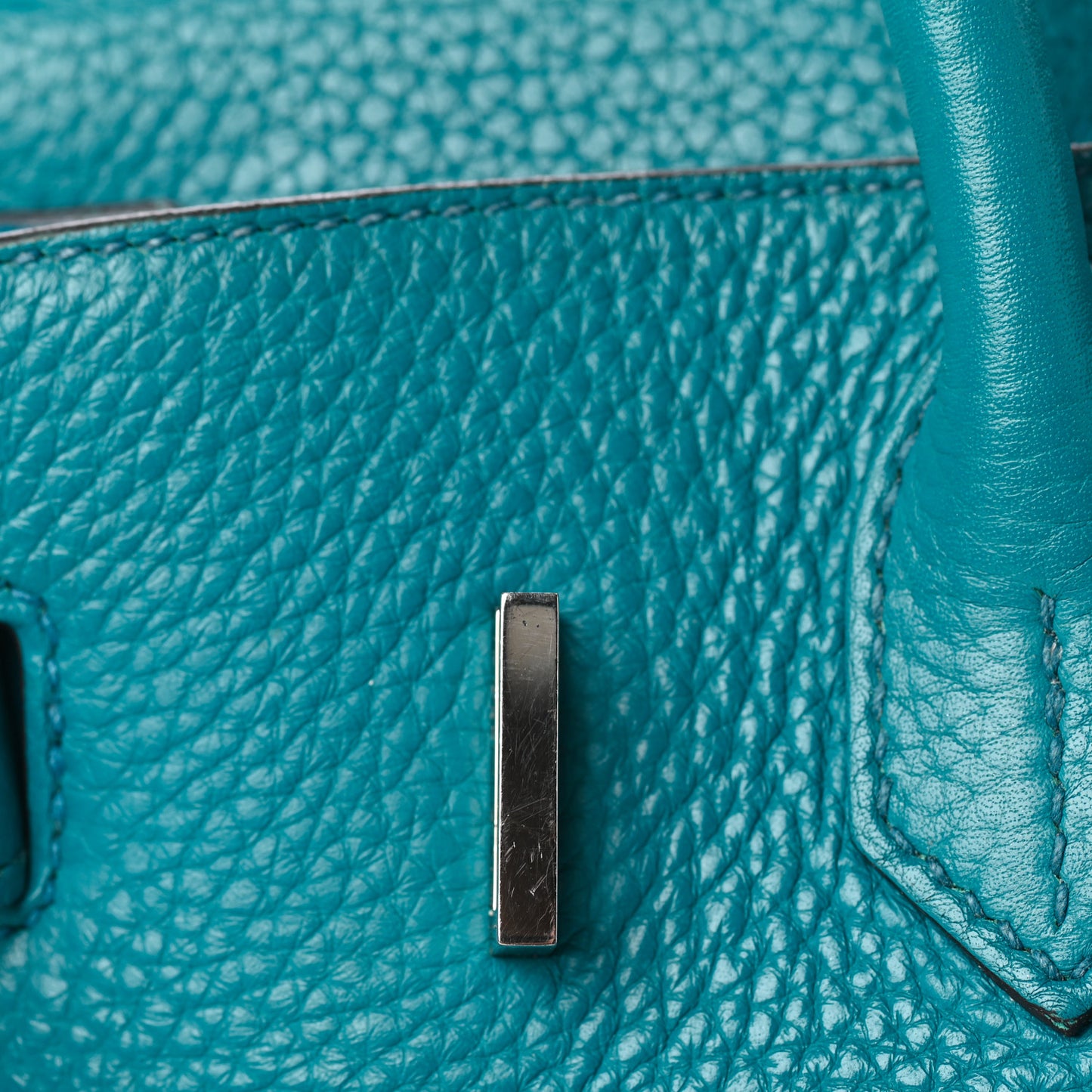 Taurillon Clemence Birkin 30 Bleu Izmir