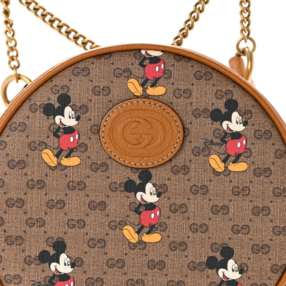 Gucci X DISNEY Mini Vintage GG Supreme Monogram Mickey Mouse Round Backpack Beige Vintage Sun Oil 8 of 12