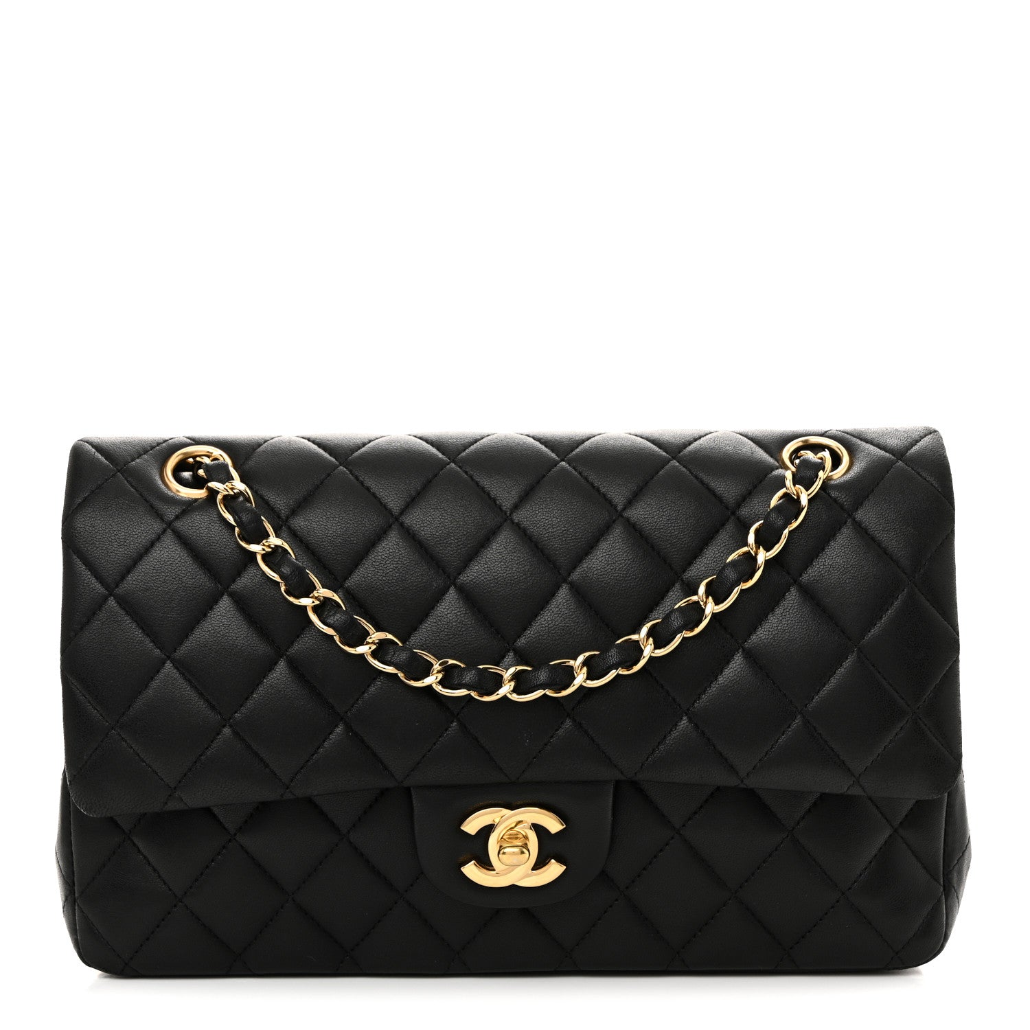 Chanel Lambskin Quilted Medium Double Flap Black 1 of 18