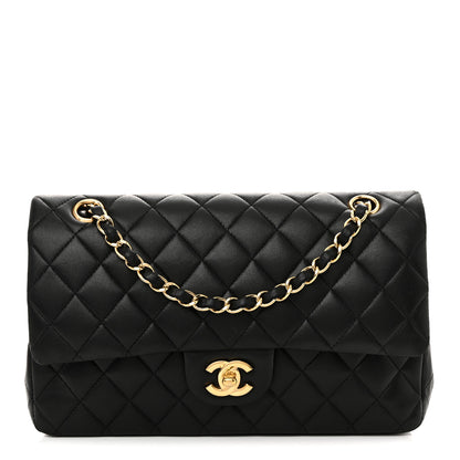 Chanel Lambskin Quilted Medium Double Flap Black 1 of 18