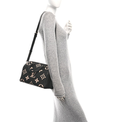 Louis Vuitton Empreinte Monogram Giant Speedy Bandouliere 25 Black Beige 2 of 9