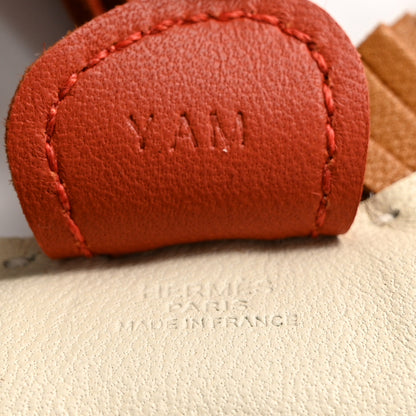 Hermes Milo Lambskin Grigri Rodeo Horse Bag Charm PM Craie Sesame Cornaline 3 of 4