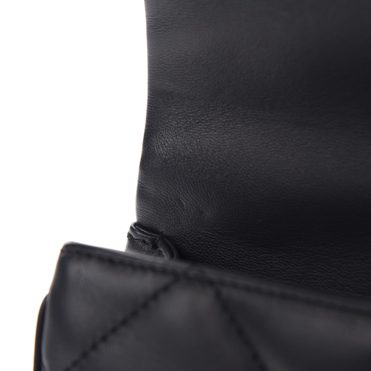 Lambskin Quilted Small Easy Carry Flap Navy