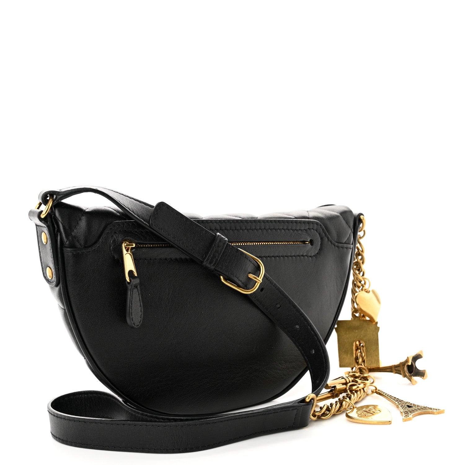 Balenciaga Calfskin Quilted XXS Souveniers Charms Belt Bag Black 4 of 9