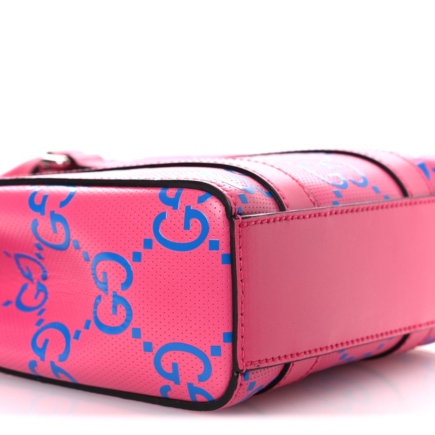 Gucci Calfskin GG Tennis Embossed Mini Tote Bag Modern Fuchsia Modern Blue 9 of 10
