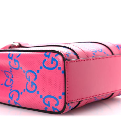 Gucci Calfskin GG Tennis Embossed Mini Tote Bag Modern Fuchsia Modern Blue 9 of 10