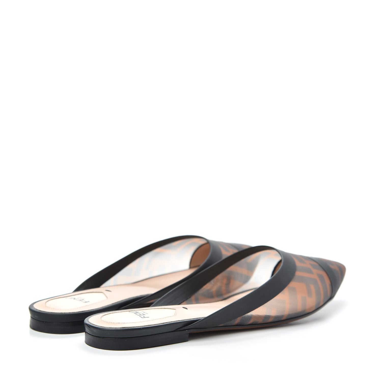 Technical Mesh Vitello FF Colibri Flat Mules 36.5 Tobacco Moro Black