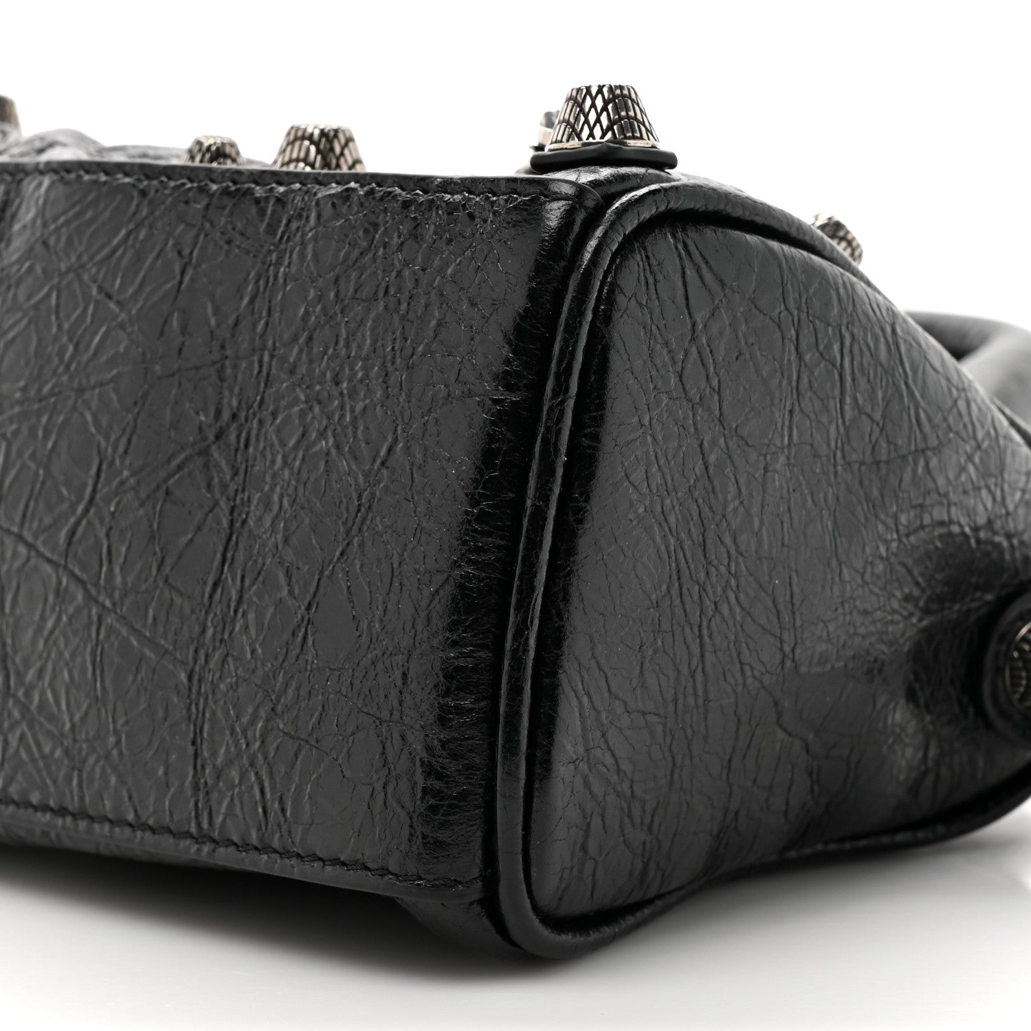 Balenciaga Agneau Arena Crystal Neo Nano Cagole Handbag Black 9 of 12