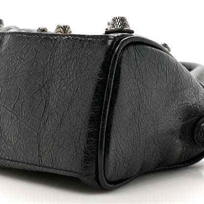 Balenciaga Agneau Arena Crystal Neo Nano Cagole Handbag Black 9 of 12