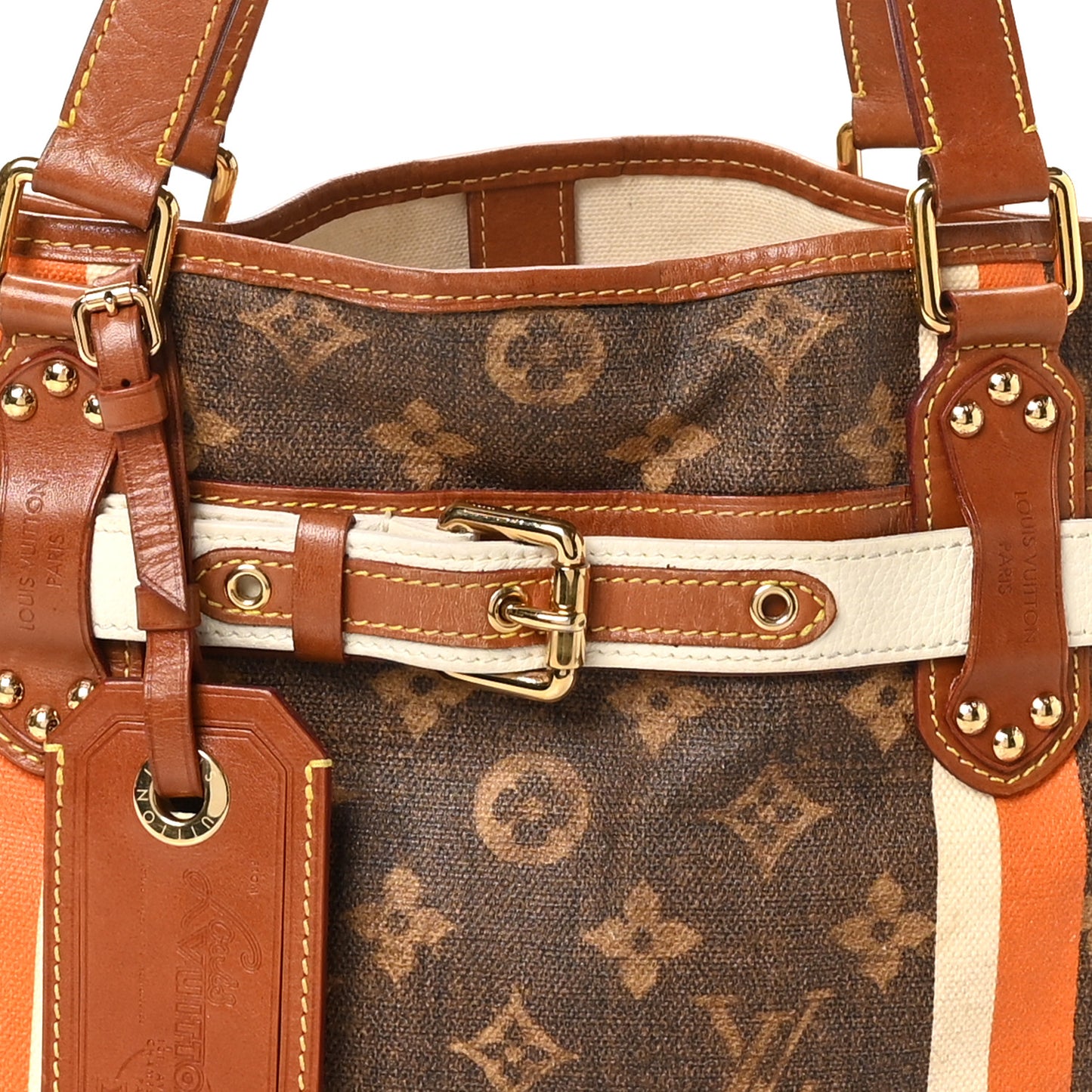 Monogram Rayures Tisse Sac PM