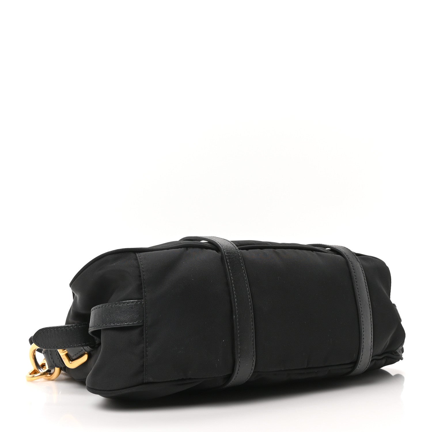 Prada Tessuto Nylon Soft Calfskin Shopping Satchel Black 4 of 10