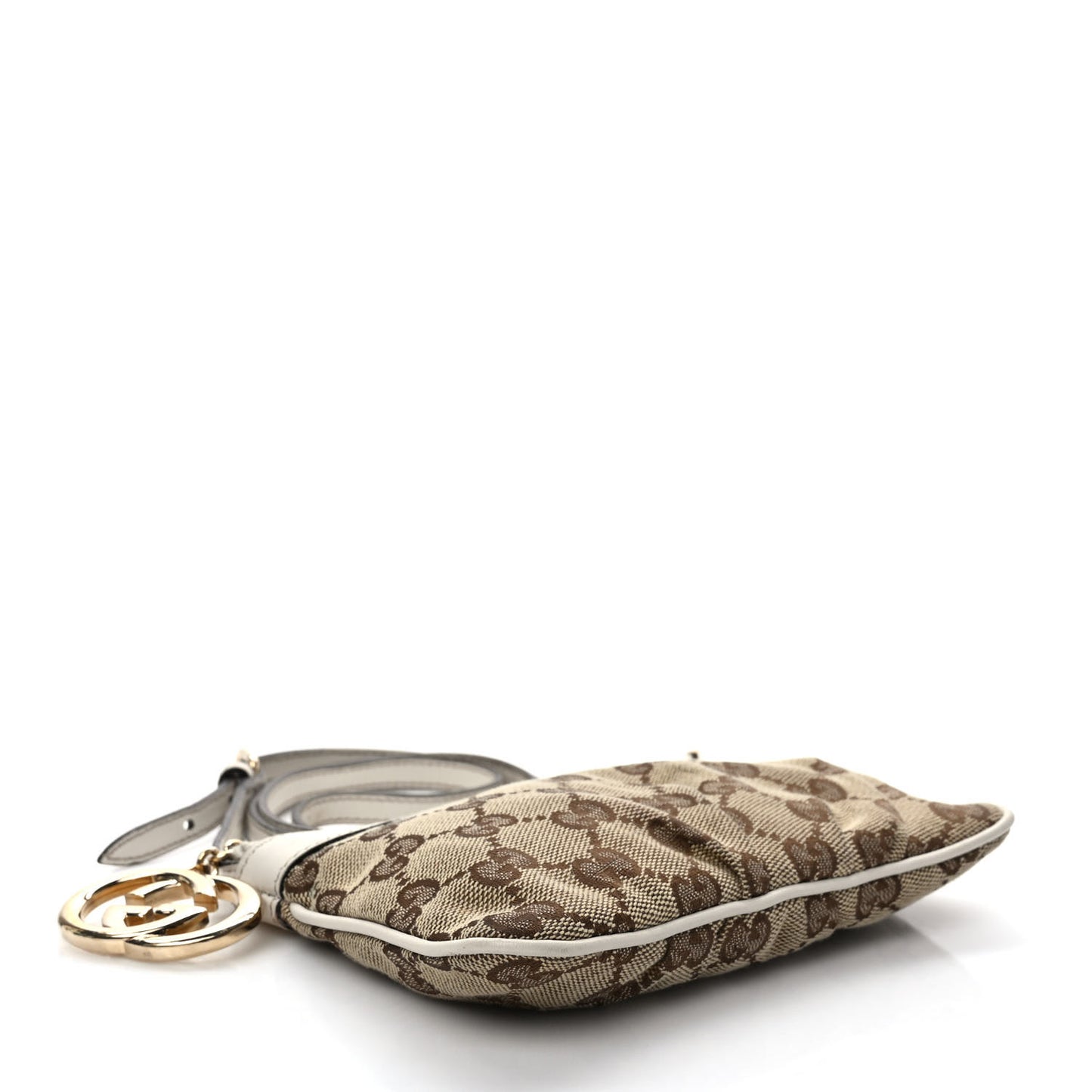 Monogram GG Heart Charm Crossbody Pochette White