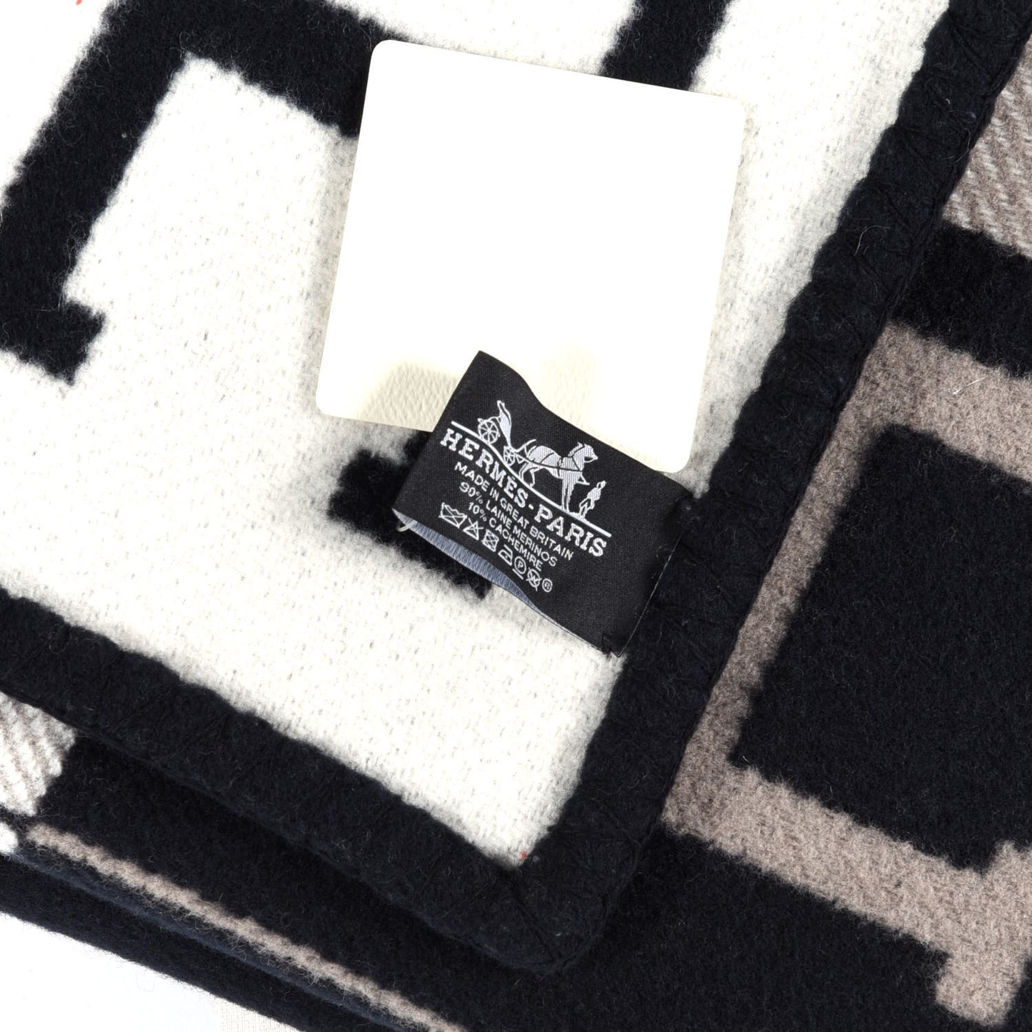 Wool Cashmere Avalon III Blanket Ecru Black