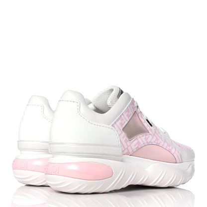 Fendi Calfskin Mesh FF Mens Chunky Sneakers 8 Pink White 4 of 7