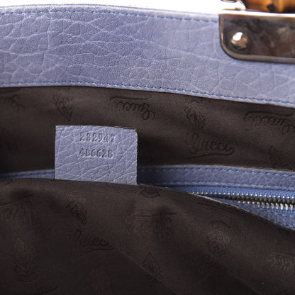Gucci Monogram Medium Bamboo Bar Tote Blue 9 of 10