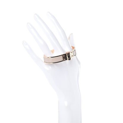 Hermes Enamel Charniere Uni Narrow Hinged Bracelet S Beige Rose 2 of 5