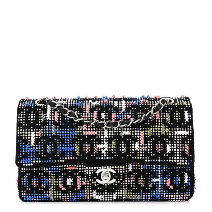 Chanel Crystal Tweed CC Medium Double Flap Black 1 of 11