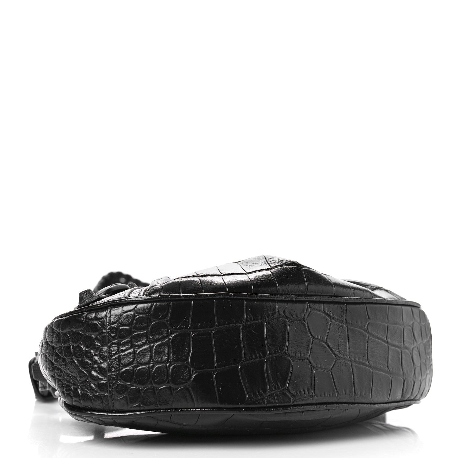 Balenciaga Extra Supple Calfskin Crocodile Embossed Monochrome Le Cagole Shoulder Bag XS Black 6 of 10