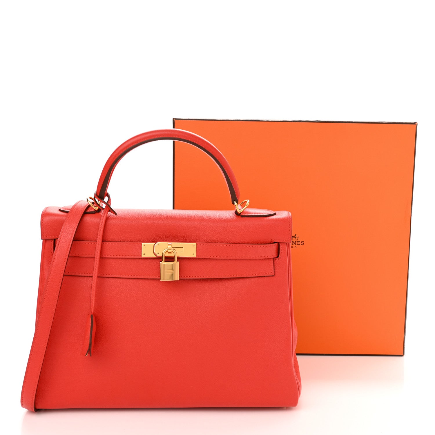 Hermes Evercolor Kelly Retourne 32 Rouge Tomate 11 of 11