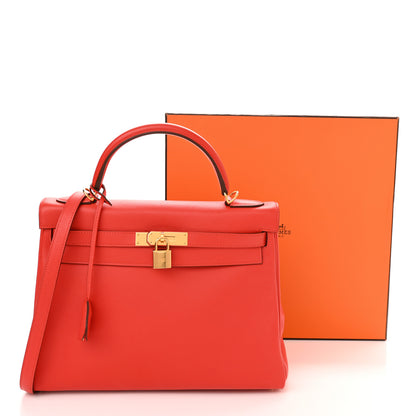 Hermes Evercolor Kelly Retourne 32 Rouge Tomate 11 of 11