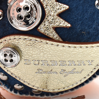 Burberry Calfskin Wool Cashmere Studded Mabel Derek The Bird Bag Charm Clementine Multicolor 3 of 3