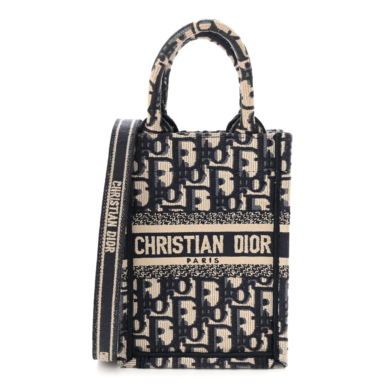 Christian Dior Oblique Mini Book Tote Phone Bag Blue 1 of 13