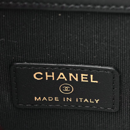 Chanel Tweed Diamond Threaded CC Pearl Crush Mini Vanity Case With Chain Black Multicolor 6 of 10