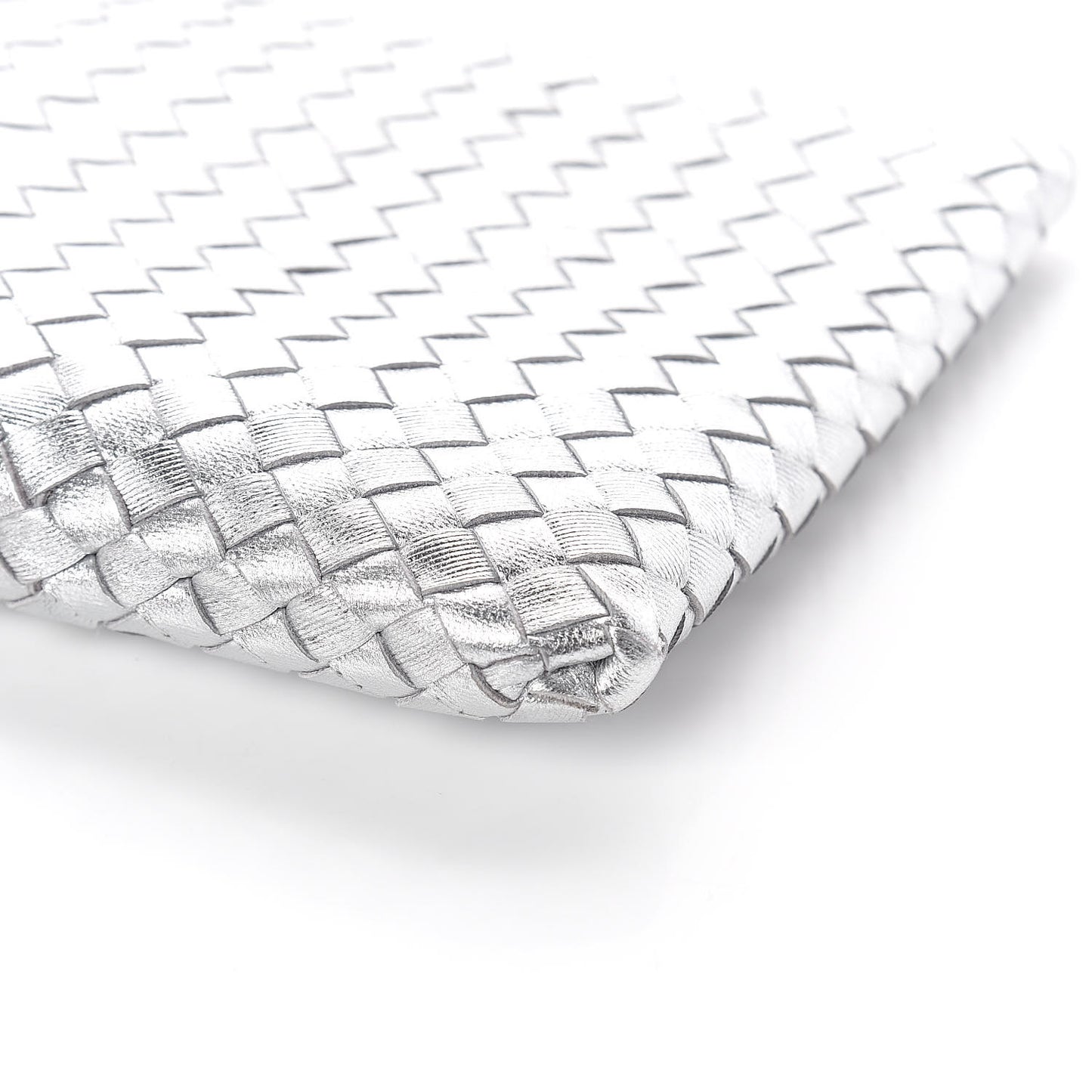 Metallic Grosgrain Intrecciato Biletto Silver