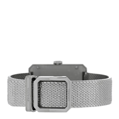 Chanel Stainless Steel Diamond Bezel 27mm Boy-Friend Tweed Quartz Watch Black 3 of 5