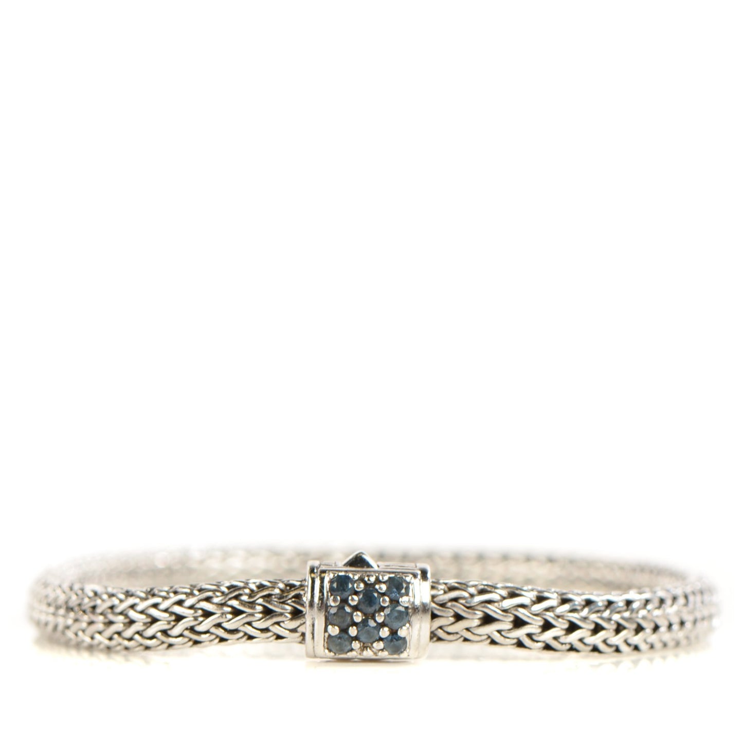 Sterling Silver Blue Sapphire Extra Small Classic Chain Clasp Bracelet M