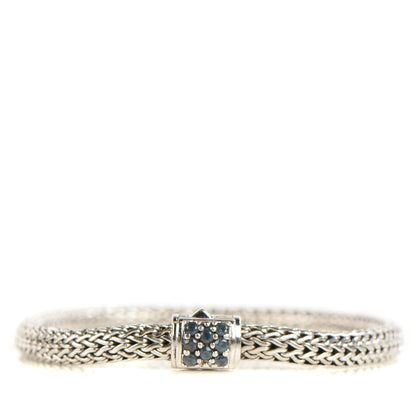 John Hardy Sterling Silver Blue Sapphire Extra Small Classic Chain Clasp Bracelet M 1 of 5