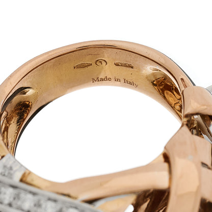 Damiani 18K Rose White Gold Diamond Chignon Ring 55 7.25 5 of 5