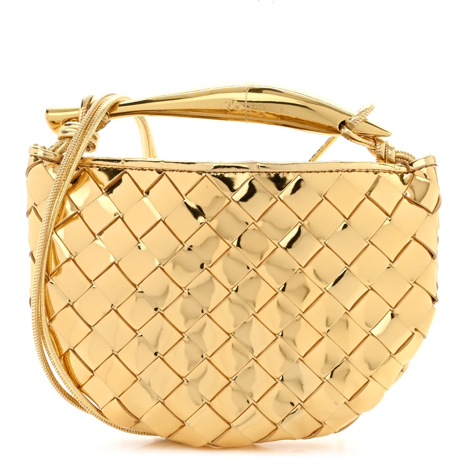 Bottega Veneta Mirror Laminated Nappa Intrecciato Mini Sardine Bag Gold 1 of 10