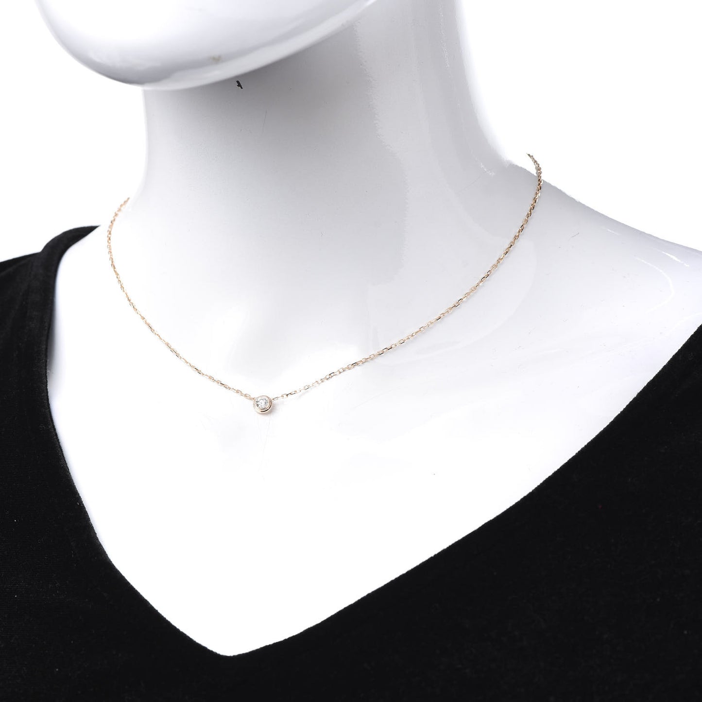 18K Pink Gold Diamond LM D'Amour Pendant Necklace