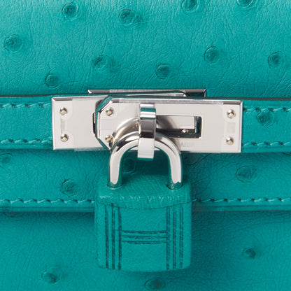 Hermes Ostrich Kelly Sellier 25 Vert Verone 30 of 45