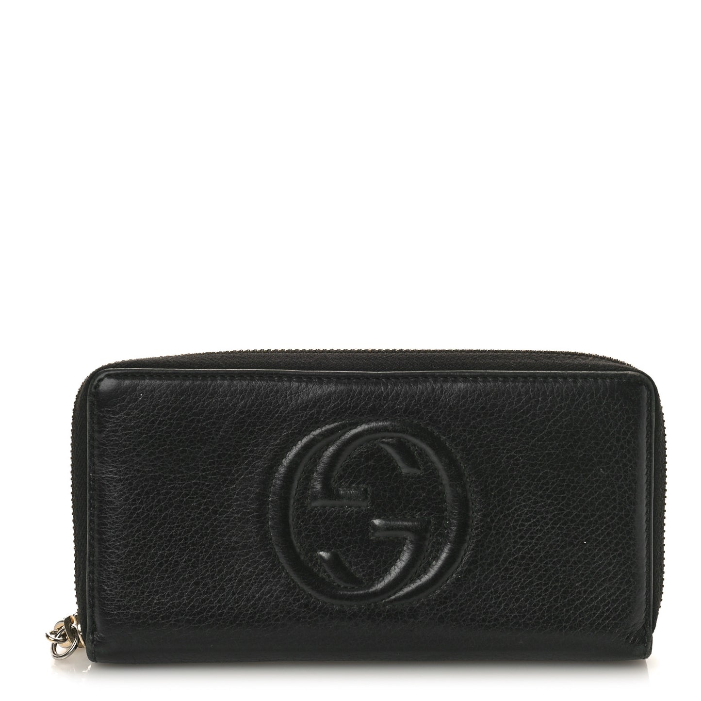 Pebbled Calfskin Soho Zip Around Wallet Black