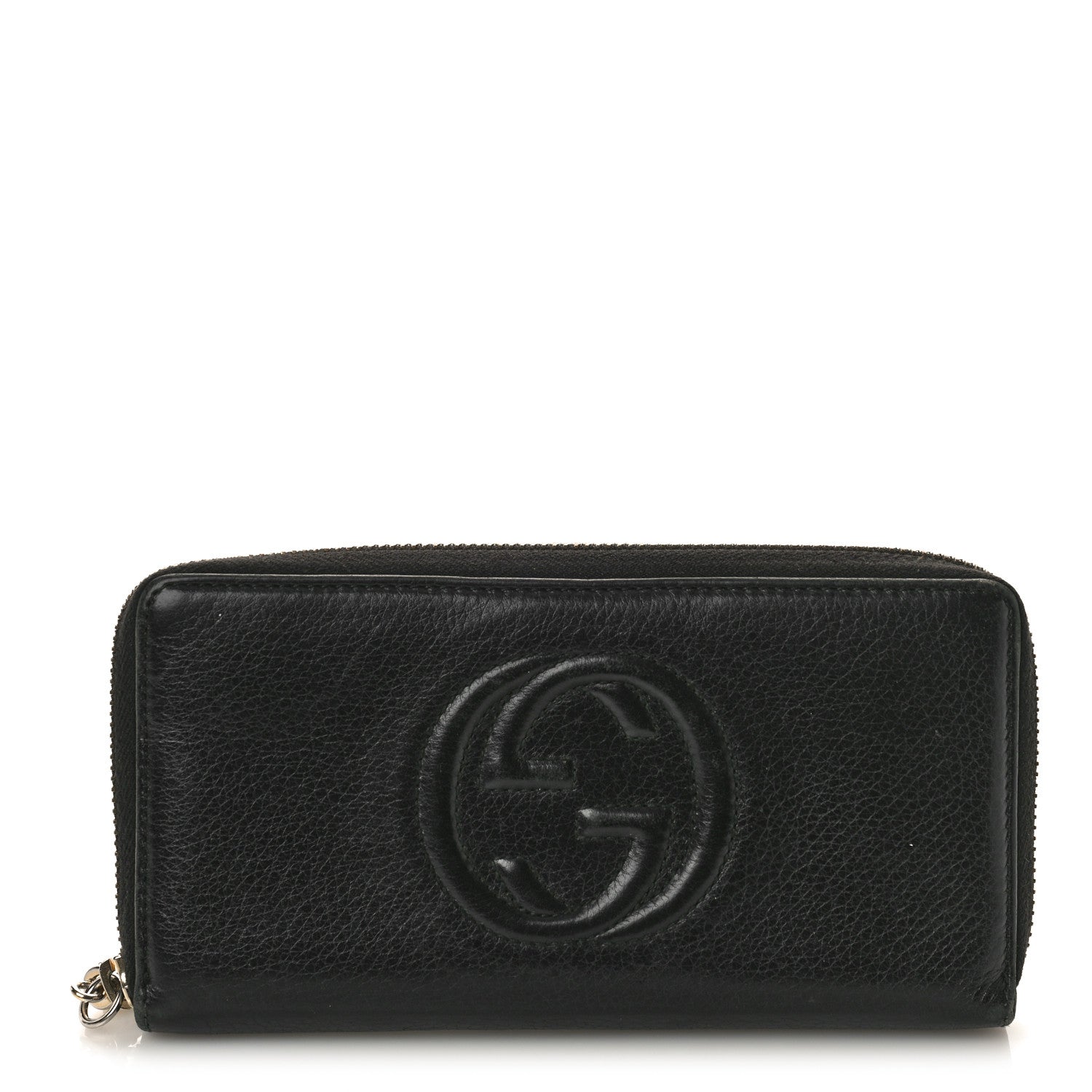 Gucci Pebbled Calfskin Soho Zip Around Wallet Black 1 of 8