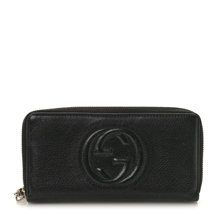 Gucci Pebbled Calfskin Soho Zip Around Wallet Black 1 of 8