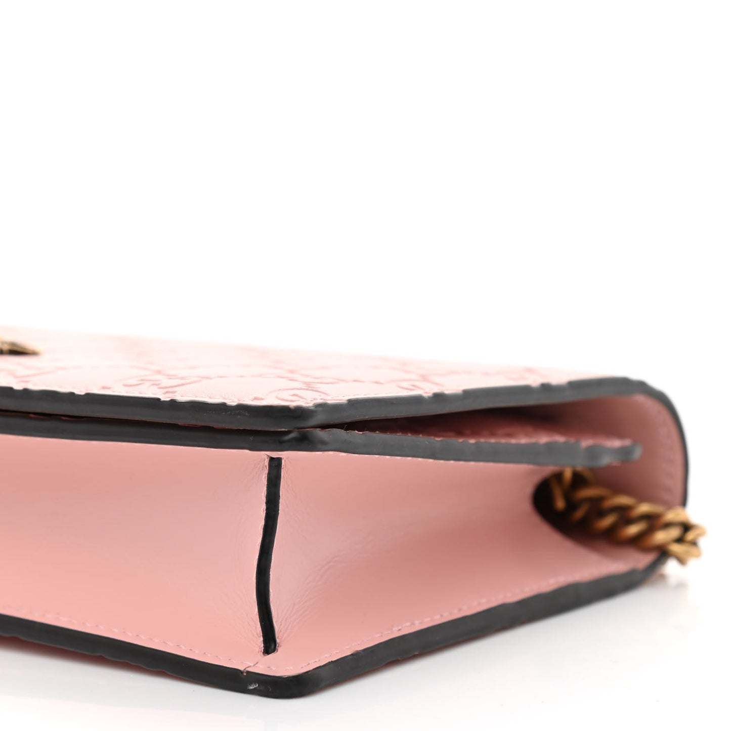 Guccissima Signature Crystal Cat Chain Wallet Light Candy Pink
