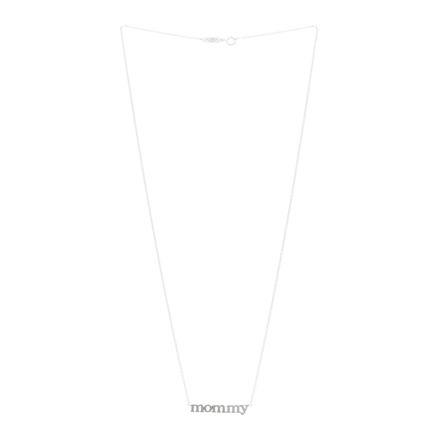 18K White Gold Mommy Necklace