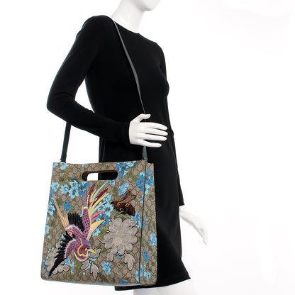 Gucci GG Supreme Monogram Blooms Embroidered Medium XL Tote 2 of 6
