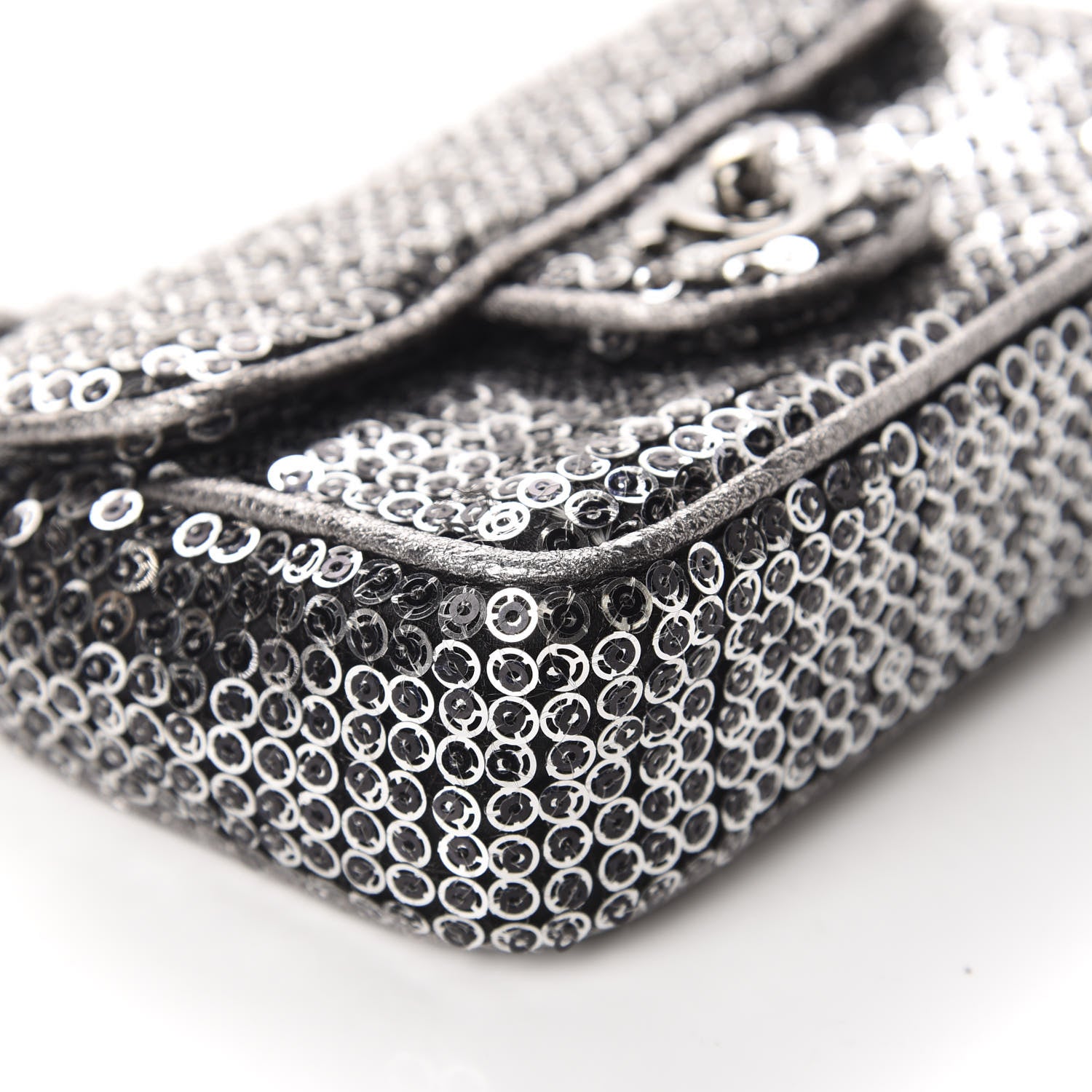 Chanel Sequin Micro Flap Dark Silver 6 of 12