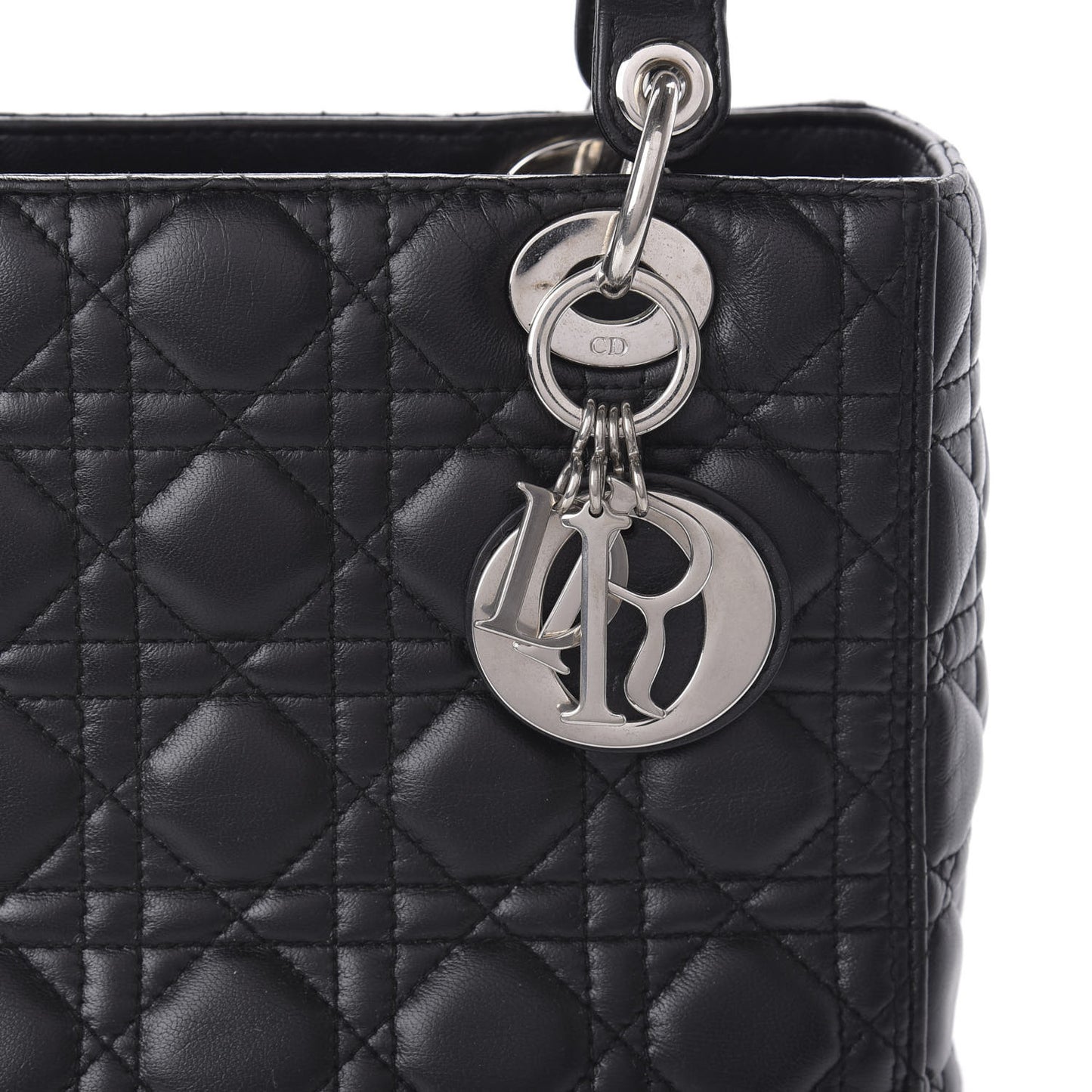 Lambskin Cannage Medium Lady Dior Black