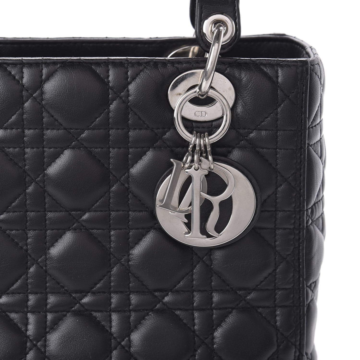 Christian Dior Lambskin Cannage Medium Lady Dior Black 10 of 10