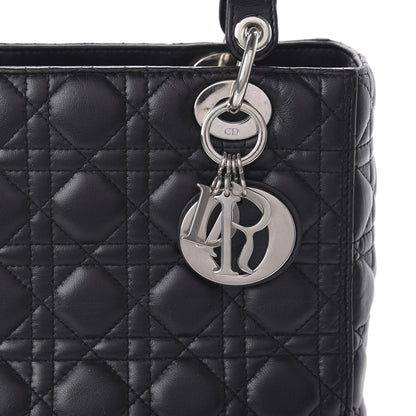 Christian Dior Lambskin Cannage Medium Lady Dior Black 10 of 10