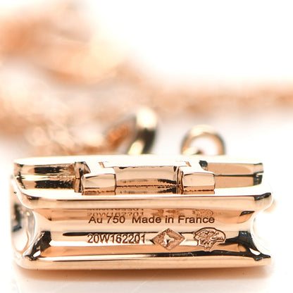 Hermes 18K Rose Gold Diamond Constance Amulettes Charm Pendant Necklace 5 of 6