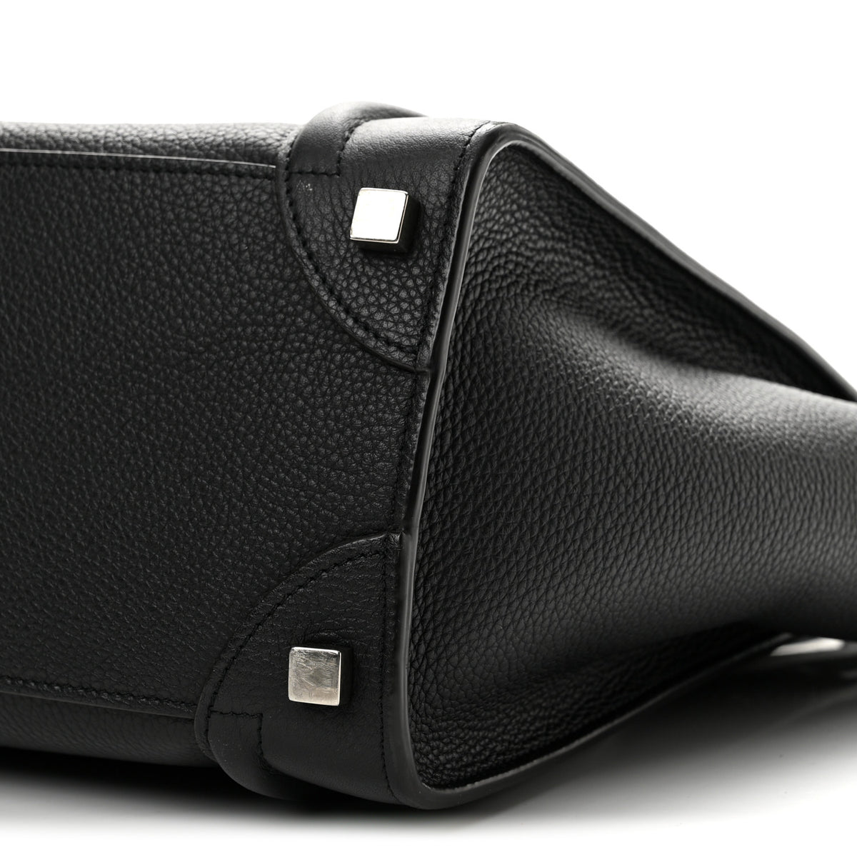 Drummed Calfskin Micro Luggage Black