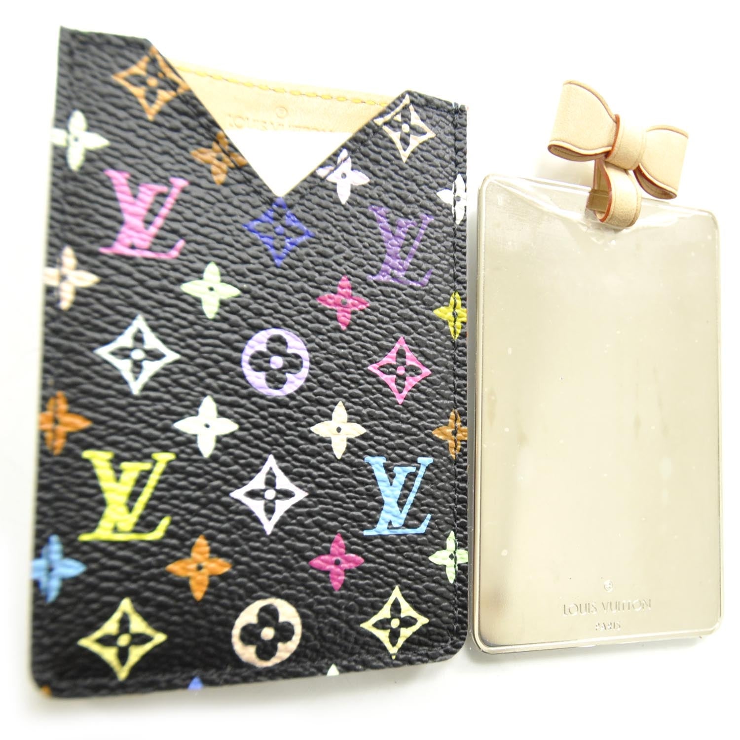 Louis Vuitton Monogram Multicolor Mirror and Case Pouch Black 5 of 9